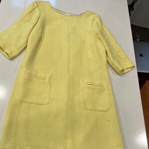 Tintoretto- Yellow Midi Shift Dress - Classic Pocket Detail